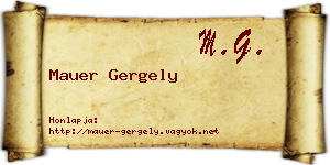 Mauer Gergely névjegykártya